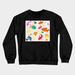 colorful fish illustration print Crewneck Sweatshirt